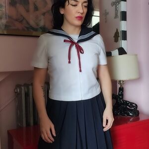 Navy and White Sailor Dress